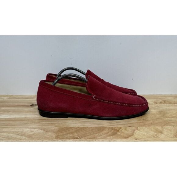 Prada Red Suede Loafers Shoes Men’s Size 10 Dress - Picture 1 of 9